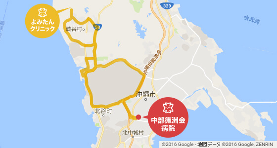 読谷・嘉手納コース 運行ルートマップ
